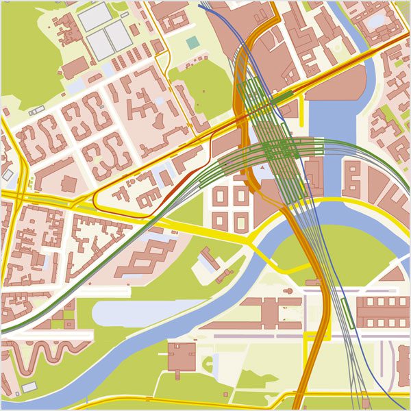 Berlin-Zentrum Vektorkarte mit Gebäuden Basiskarte [Digital] – Bild 11