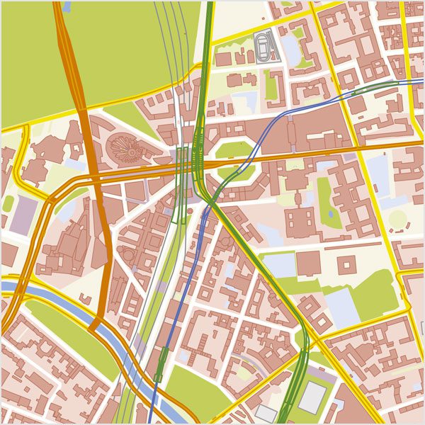 Berlin-Zentrum Vektorkarte mit Gebäuden Basiskarte [Digital] – Bild 10