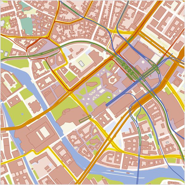 Berlin-Zentrum Vektorkarte mit Gebäuden Basiskarte [Digital] – Bild 12