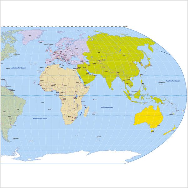 Weltkarte Vektor (Robinson), Vektorkarte Welt Robinson, Karte Vektor Robinson Welt