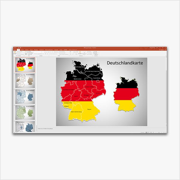 PowerPoint-Karte Deutschland Bundesländer, Karte Deutschland Bundesländer, Bundesländer Karte Deutschland PowerPoint