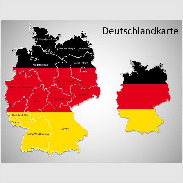 Deutschland PowerPoint-Karte Bundesländer, Karte Deutschland Bundesländer, Bundesländer Karte Deutschland PowerPoint