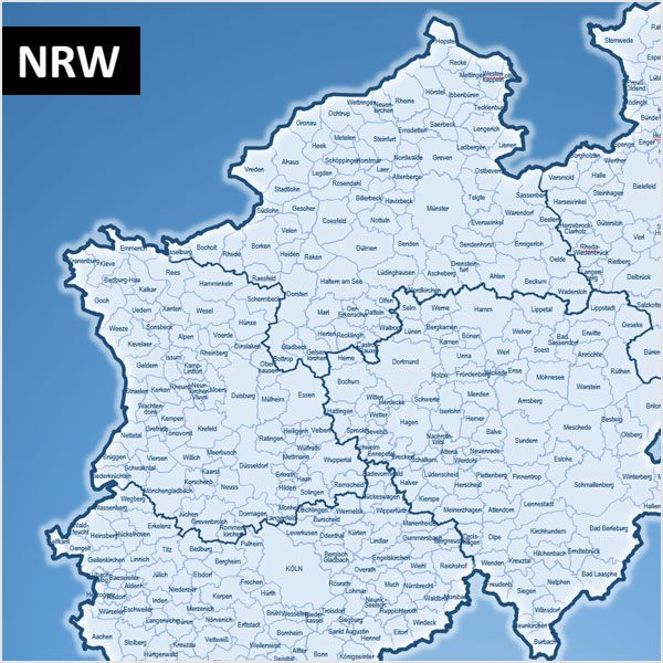 NRW PowerPoint-Karte Gemeinden Landkreise Regierungsbezirke, Karte PowerPoint NRW, Karte PowerPoint NRW Landkreise, Karte PowerPoint NRW Gemeinden, Karte PowerPoint Nordrhein-Westfalen