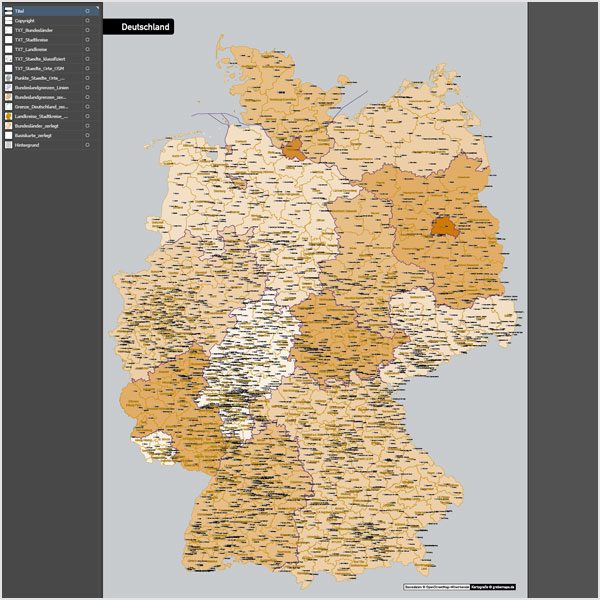 Deutschland Landkreise Stadtkreise Bundesländer Vektorkarte, Karte Deutschland Landkreise, Karte Deutschland Bundesländer, Karte Landkreise Deutschland