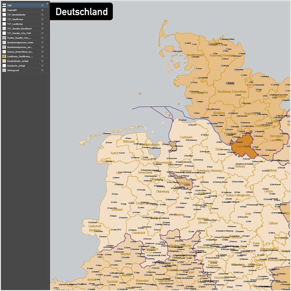 Deutschland Landkreise Stadtkreise Bundesländer Vektorkarte, Karte Deutschland Landkreise, Karte Deutschland Bundesländer, Karte Landkreise Deutschland