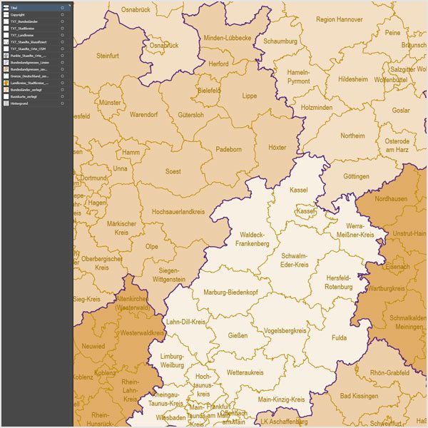 Deutschland Landkreise Stadtkreise Bundesländer Vektorkarte, Karte Deutschland Landkreise, Karte Deutschland Bundesländer, Karte Landkreise Deutschland