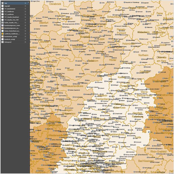 Deutschland Landkreise Stadtkreise Bundesländer Vektorkarte, Karte Deutschland Landkreise, Karte Deutschland Bundesländer, Karte Landkreise Deutschland