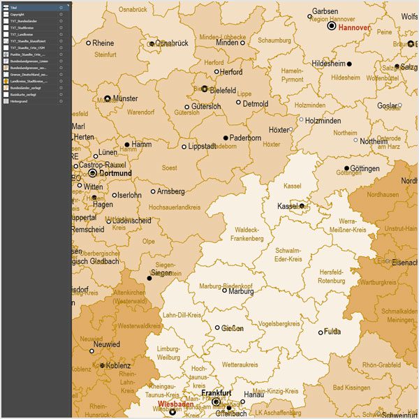 Deutschland Landkreise Stadtkreise Bundesländer Vektorkarte, Karte Deutschland Landkreise, Karte Deutschland Bundesländer, Karte Landkreise Deutschland