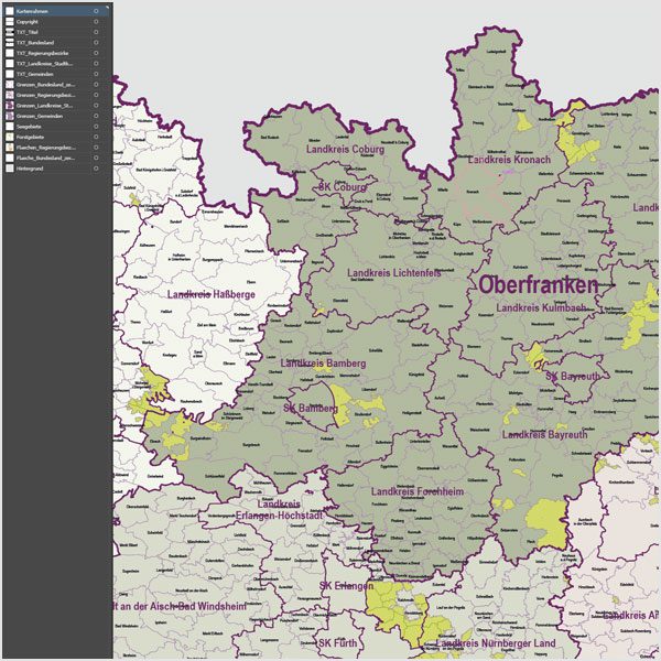 Bayern Vektorkarte Gemeinden Landkreise Regierungsbezirke, Karte Bayern Gemeinden, Karte Bayern Landkreise, Vektorkarte Bayern Gemeinden, Vektorkarte Bayern Landkreise, Landkreiskarte Bayern, Gemeindekarte Bayern