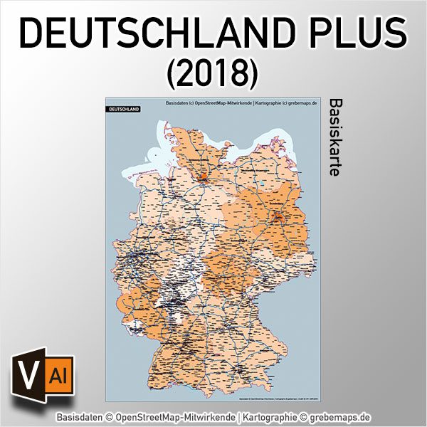 Deutschland PLUS Basiskarte Vektorkarte Bundesländer Autobahnen Gewässer Orte, Karte Deutschland Bundesländer, Vektorkarte Deutschland Bundesländer, Karte Deutschland Autobahnen