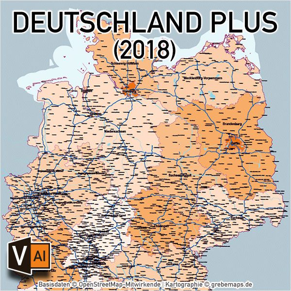 Deutschland PLUS Basiskarte Vektorkarte Bundesländer Autobahnen Gewässer Orte, Karte Deutschland Bundesländer, Vektorkarte Deutschland Bundesländer, Karte Deutschland Autobahnen