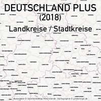 Deutschland PLUS Landkreise Stadtkreise Vektorkarte (2018), Karte Landkreise Deutschland, Deutschland Karte Landkreise, Landkreise Karte Deutschland