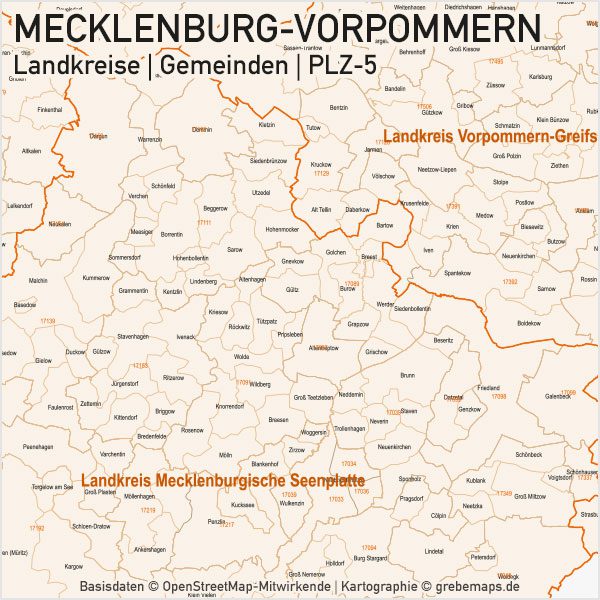 Mecklenburg-Vorpommern Vektorkarte Landkreise Gemeinden PLZ-5, Karte Landkreise Mecklenburg-Vorpommern, Karte Gemeinden Mecklenburg-Vorpommern, Karte Postleitzahlen Mecklenburg-Vorpommern, Karte PLZ Mecklenburg-Vorpommern, Vektorkarte Mecklenburg-Vorpommern Gemeinden, Karte Mecklenburg-Vorpommern Landkreise, Karte PLZ Mecklenburg-Vorpommern