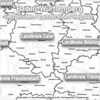 PowerPoint-Karte Baden-Württemberg Landkreise Gemeinden, Karte Baden-Württemberg Landkreise, Karte Baden-Württemberg Gemeinden, Karte für PowerPoint Baden-Württemberg, Karte BW Gemeinden, Karte BW Landkreise, Landkreise Baden-Württemberg PowerPoint, Gemeinden Baden-Württemberg PowerPoint