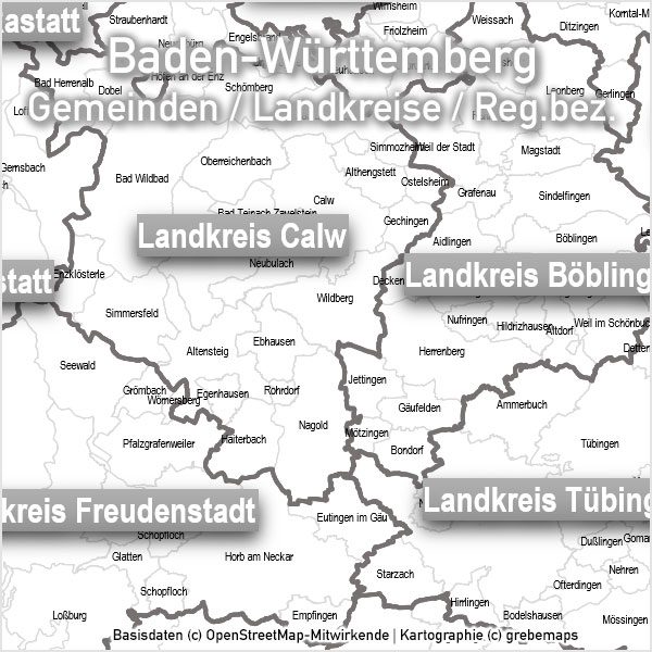 PowerPoint-Karte Baden-Württemberg Landkreise Gemeinden, Karte Baden-Württemberg Landkreise, Karte Baden-Württemberg Gemeinden, Karte für PowerPoint Baden-Württemberg, Karte BW Gemeinden, Karte BW Landkreise, Landkreise Baden-Württemberg PowerPoint, Gemeinden Baden-Württemberg PowerPoint