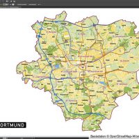 Karte Dortmund Vektorkarte Stadtbezirke Topographie, Karte Dortmund, Vektorkarte Dortmund Stadtbezirke, Stadtkarte Dortmund, Karte Dortmund AI-Datei download