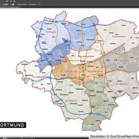 Karte Dortmund Vektorkarte Stadtbezirke Topographie, Karte Dortmund, Vektorkarte Dortmund Stadtbezirke, Stadtkarte Dortmund, Karte Dortmund AI-Datei download