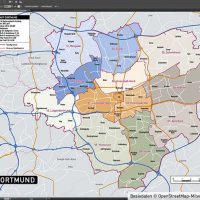 Karte Dortmund Vektorkarte Stadtbezirke Topographie, Karte Dortmund, Vektorkarte Dortmund Stadtbezirke, Stadtkarte Dortmund, Karte Dortmund AI-Datei download