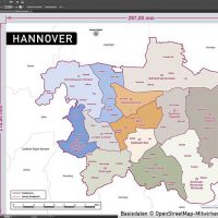 Hannover Vektorkarte Stadtbezirke Topographie, Karte Hannover, Vektorkarte Hannover, Karte Hannover AI-Datei download