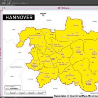 Hannover Vektorkarte Stadtbezirke Topographie, Karte Hannover, Vektorkarte Hannover, Karte Hannover AI-Datei download