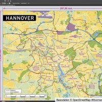 Hannover Vektorkarte Stadtbezirke Topographie, Karte Hannover, Vektorkarte Hannover, Karte Hannover AI-Datei download