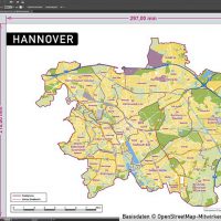 Hannover Vektorkarte Stadtbezirke Topographie, Karte Hannover, Vektorkarte Hannover, Karte Hannover AI-Datei download