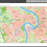 Düsseldorf-Mitte Übersichtskarte Vektorkarte, Karte Düsseldorf Mitte, Karte Düsseldorf Innenstadt, Karte Düsseldorf Zentrum, Karte Düsseldorf mit Gebäuden, Karte Düsseldorf AI-Datei download