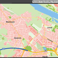 Düsseldorf-Mitte Übersichtskarte Vektorkarte, Karte Düsseldorf Mitte, Karte Düsseldorf Innenstadt, Karte Düsseldorf Zentrum, Karte Düsseldorf mit Gebäuden, Karte Düsseldorf AI-Datei download