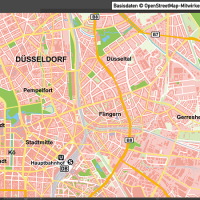 Düsseldorf-Mitte Übersichtskarte Vektorkarte, Karte Düsseldorf Mitte, Karte Düsseldorf Innenstadt, Karte Düsseldorf Zentrum, Karte Düsseldorf mit Gebäuden, Karte Düsseldorf AI-Datei download