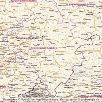 Karte Gemeinden Deutschland mit Landkreisen Vektorkarte (2019), Gemeindekarte Deutschland, Karte Gemeinden Deutschland, Vektorkarte Deutschland Gemeinden