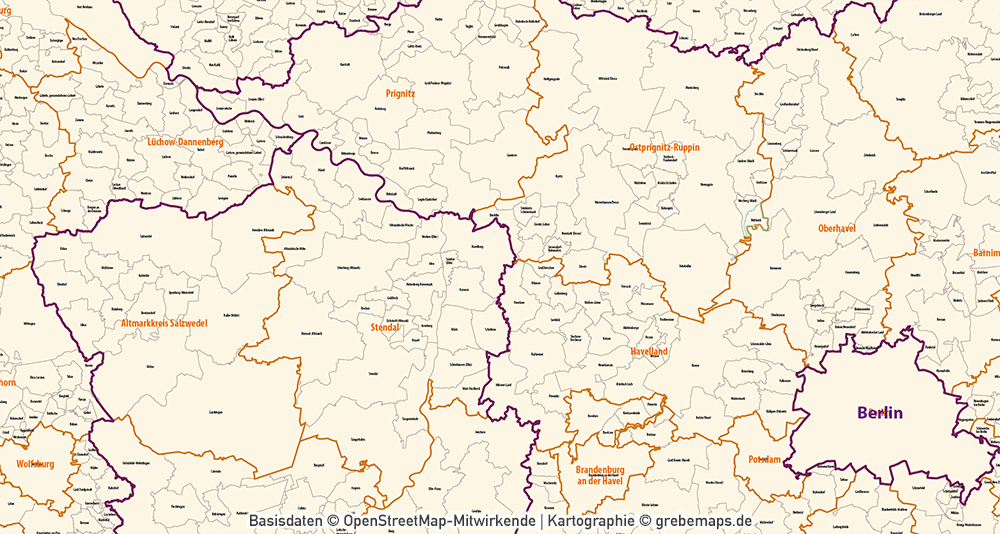 Karte Gemeinden Deutschland mit Landkreisen Vektorkarte (2019), Gemeindekarte Deutschland, Karte Gemeinden Deutschland, Vektorkarte Deutschland Gemeinden