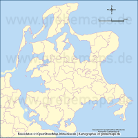 Rügen Gemeinden Vektorkarte, Karte Insel Rügen, Inselkarte Rügen, Vektorkarte Rügen, Karte Vektor Rügen, AI-Datei, download, Basiskarte, Übersichtskarte