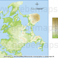 Rügen Vektorkarte Höhenschichten mit Gemeindegrenzen, Karte Insel Rügen, Basiskarte Rügen, Übersichtskarte Rügen mit Gemeindegrenzen, Vektorkarte Rügen download, Landkarte Rügen download, Karte Rügen für Print, AI-Datei, Inselkarte Rügen