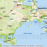 Rügen Vektorkarte Höhenschichten mit Gemeindegrenzen, Karte Insel Rügen, Basiskarte Rügen, Übersichtskarte Rügen mit Gemeindegrenzen, Vektorkarte Rügen download, Landkarte Rügen download, Karte Rügen für Print, AI-Datei, Inselkarte Rügen