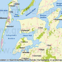 Rügen Vektorkarte mit Gemeindegrenzen Topographie, Karte Insel Rügen, Basiskarte Rügen, Übersichtskarte Rügen mit Gemeindegrenzen und Gemeindenamen, Vektorkarte Rügen, Inselkarte Rügen download, AI-Datei, Print