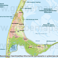 Sylt Vektorkarte Höhenschichten – Karte mit Gebäuden (DIN A4), Karte Sylt, Inselkarte Sylt, Vektorkarte Sylt für Print Druck download AI-Datei, Karte Vektor Sylt, Kartengrafik