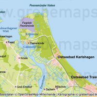 Usedom Vektorkarte Topographie mit Gemeindegrenzen, Karte Usedom Vektor download, Inselkarte Usedom AI-Datei, Inselkarte Usedom download, Karte Usedom download, Karte Vektor Usedom