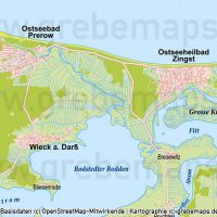 Fischland-Darß-Zingst Vektorkarte Basiskarte (DIN A4), Karte Fischland-Darß-Zingst, Basiskarte Fischland-Darß-Zingst, Übersichtskarte Fischland-Darß-Zingst, Vektorkarte Fischland-Darß-Zingst, AI-Datei, download