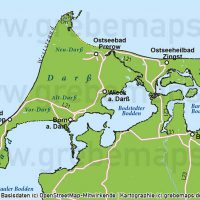 Karte Fischland-Darß-Zingst Vektorkarte (DIN lang) / Karte Fischland-Darß-Zingst / Basiskarte Fischland-Darß-Zingst / Übersichtskarte Fischland-Darß-Zingst, Karte Fischland Darß Zingst AI-Datei Vektorkarte download