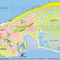 Norderney Ortsplan mit Gebäuden Vektorkarte / Karte Norderney / Ortsplan Norderney mit Gebäuden / Vektorkarte Norderney / Übersichtskarte Norderney, Karte Norderney Ortsplan download AI-Datei Vektorkarte Print Druck