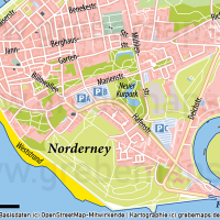 Norderney Ortsplan mit Gebäuden Vektorkarte / Karte Norderney / Ortsplan Norderney mit Gebäuden / Vektorkarte Norderney / Übersichtskarte Norderney, Karte Norderney Ortsplan download AI-Datei Vektorkarte Print Druck