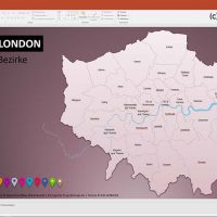 PowerPoint-Karte London Bezirke Boroughs, London PowerPoint-Karte Bezirke Boroughs, Stadtbezirke London Karte Powerpoint, Vektorkarte London Bezirke für Powerpoint
