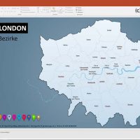 PowerPoint-Karte London Bezirke Boroughs, London PowerPoint-Karte Bezirke Boroughs, Stadtbezirke London Karte Powerpoint, Vektorkarte London Bezirke für Powerpoint