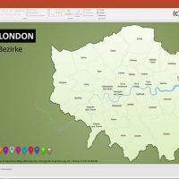 PowerPoint-Karte London Bezirke Boroughs, London PowerPoint-Karte Bezirke Boroughs, Stadtbezirke London Karte Powerpoint, Vektorkarte London Bezirke für Powerpoint