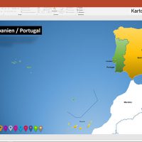 PowerPoint-Karte Spanien Portugal mit Provinzen, Karte PowerPoint Spanien, Karte PowerPoint Portugal