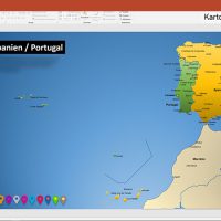 PowerPoint-Karte Spanien Portugal mit Provinzen, Karte PowerPoint Spanien, Karte PowerPoint Portugal