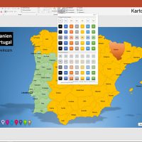 PowerPoint-Karte Spanien Portugal mit Provinzen, Karte PowerPoint Spanien, Karte PowerPoint Portugal