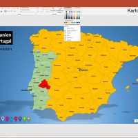 PowerPoint-Karte Spanien Portugal mit Provinzen, Karte PowerPoint Spanien, Karte PowerPoint Portugal