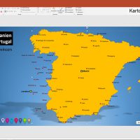 PowerPoint-Karte Spanien Portugal mit Provinzen, Karte PowerPoint Spanien, Karte PowerPoint Portugal