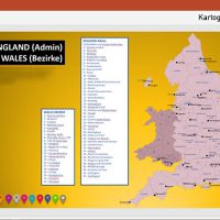 PowerPoint-Karte Großbritannien Irland mit Provinzen, Karte PowerPoint England, Karte PowerPoint Großbritannien, PowerPoint-Karte Irland Schottland Wales England